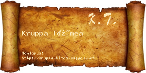 Kruppa Tímea névjegykártya